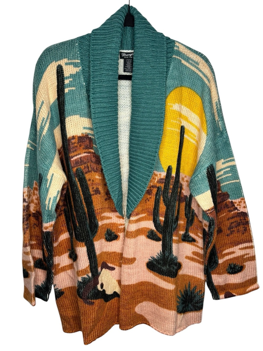 Wrangler Women Retro Desert Cardigan Western Aztec Large Oversized Southwestern - Picture 2 of 11